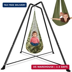 Sensory Swing Stand Frame with Pod Chair and Swings Set Kid Heavy Duty Metal Swi