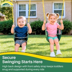 Eastern Jungle Gym Heavy-Duty High Back Half Bucket With safety trap, Green