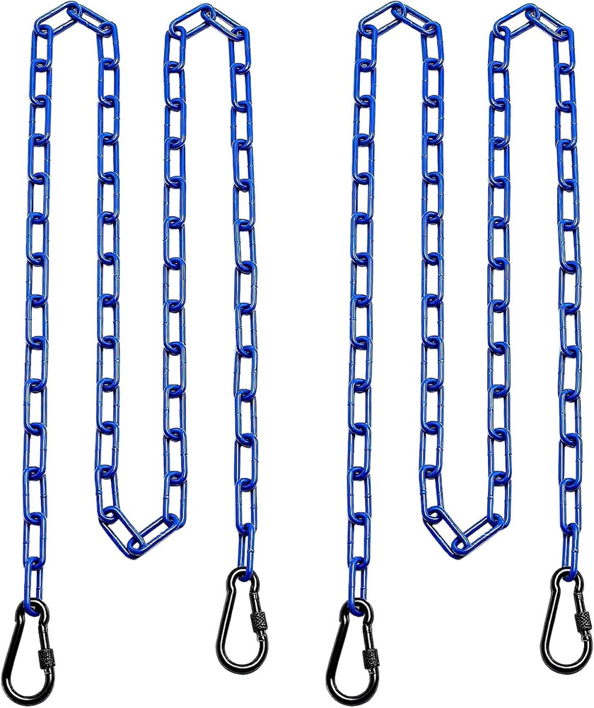 2 Swing Chains Heavy Duty (63″) Fully Plastic Coated with 4 Free Quick Links Ant