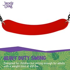 Jack & June Belt Playset Swing with 80” Chains Made for 5’ and 6’ Deck Red