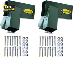 Easy 1-2-3 A-Frame 2 Brackets for Swing Set with All Mounting Hardware, Green