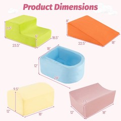 5PCS Climb and Crawl Playset w/ Ball Pit for Kids Zippers for Playroom