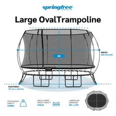 Springfree Trampoline Kids Outdoor Large Oval 8 x 13′ Trampoline with Enclosure