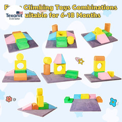 7-Piece Foam Climbing Blocks for Toddlers, Toddler Climbing Toys Indoor, Climb a