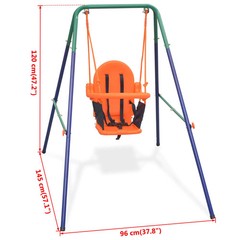 Toddler Swing Blue, Green, Orange Steel, Plastic Standard Durable