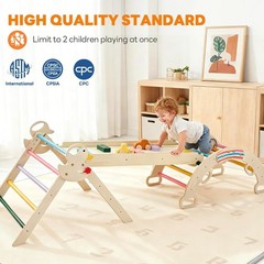 Toddler Climbing Toys and Play Structure Indoor,9-in-1Wooden Montessori Climbing