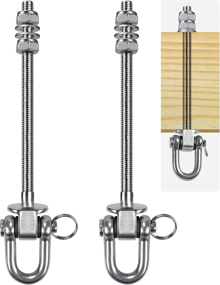Set of 2 Heavy Duty Swing Hanger 1800LB Capacity, M10 x 9.3″ Swing Bolts, Sta…