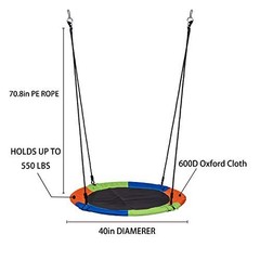 40″ Kids Saucer Tree Swing Set – Heavy-Duty Oxford Fabric, Steel Frame, 550 lb C