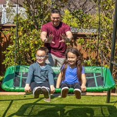 gobaplay Outdoor Swing Set Frame with Bars & gobaplay Rectangle Swing Platform