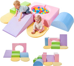 Climbing Toys for Toddlers Indoor,7-Piece Foam Toddler Climbing Blocks Set, Colo