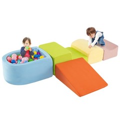 5PCS Climb and Crawl Playset w/ Ball Pit for Kids Zippers for Playroom