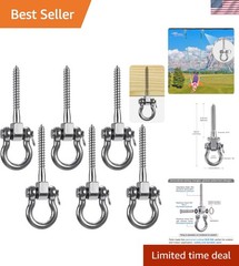Heavy Duty 180° Swing Hangers, Stainless Steel Eye Screw Bracket, 1800 LB Cap…