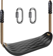 Plastic Swing Seat Non Slip Tree Swing Set W/ Adjustable Rope & 2 Carabiners