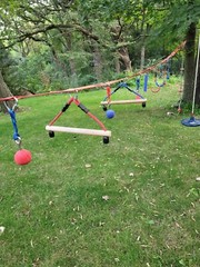 Over 50′ Of American Ninja Warrior Backyard Course Tree To Tree Or Post To Post