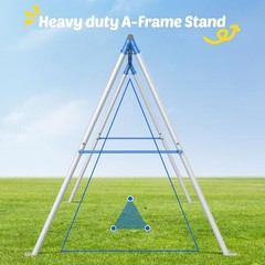 Swing Sets for Backyard, 440lbs Heavy Duty A-Frame Metal Swing Stand with 1