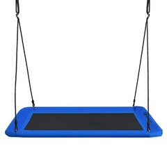 Goplus 700lbs Giant 60″ Platform Tree Swing Outdoor w/ 2 Hanging Strap Blue