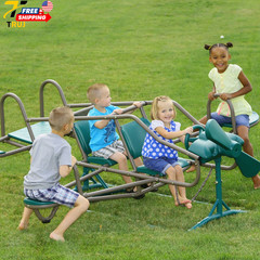 Kids’S Ace Flyer Metal Teeter Totter Green and Brown 90135