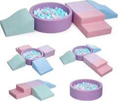 Foam Climbing Blocks for Toddler: with 4-Piece PU Leather Climbing Toys and a…