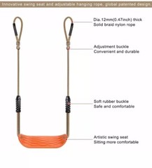 BeneLabel Heavy Duty Swing Seat with Carabiners, Playground Swing Set Accessorie