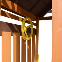 Giant Kid Wood Swing Set Slide,Rock Wall,Toy Kitchen Outdoor Backyard Playground