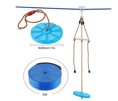 KFFKFF Zip Line Kit 52ft for Kids Adult Zip Line Cars Up to 500 lbs
