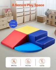 PU Leather Climbing Blocks 4-Piece Set, 25D HD Foam, Safe for Toddlers