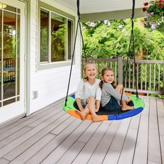 40″ Flying Saucer Tree Swing Outdoor Play Set w/ Adjustable Ropes Gift for Kids