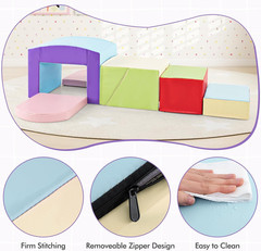 Climbing Toys for Toddlers, 7 Pieces Indoor Baby Foam Blocks Soft Play Set with