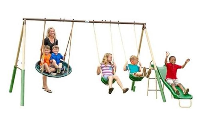 SuperDisc Swing Set with SuperDisc Swing. 5 User Capacity, Easy Assembly,