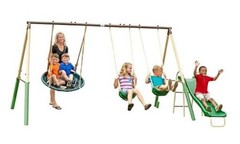 SuperDisc Swing Set with SuperDisc Swing. 5 User Capacity, Easy Assembly,