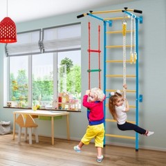 Kids Indoor Gym Playground Swedish Wall Mount Ladder Children Exercise Toy Bars