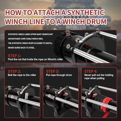 3/8″ x 92ft Synthetic Winch Rope, 26500lbs Winch Rope 3/8″ x 92ft, 26500lbs