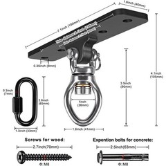 Heavy Duty Swing Hangers 2 Pack W/ Carabiner Indoor Outdoor Use 900LB Capacity