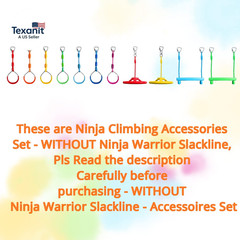Craft Ninja Warrior Obstacle Course Accessories Kids Outdoor Play – 7Pc Rings, 2