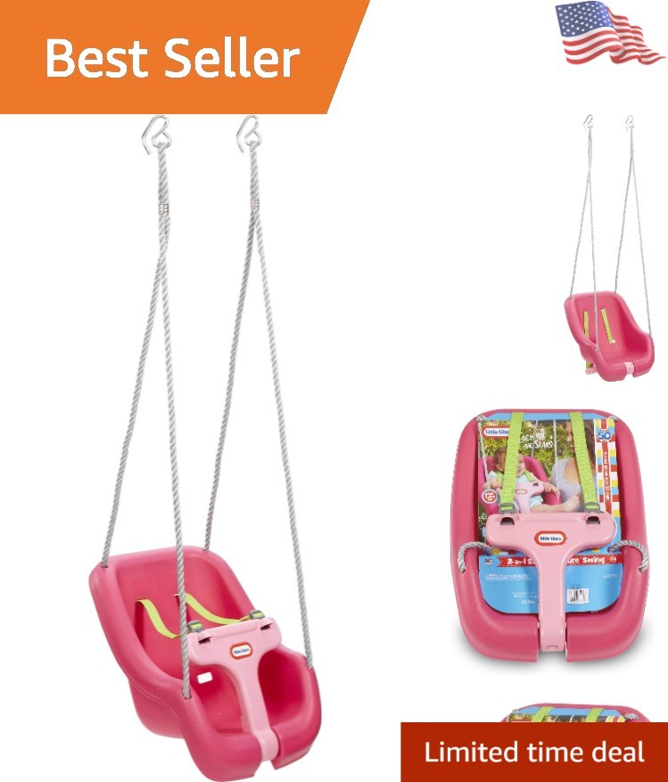Convertible Baby & Toddler Swing – Adjustable Safety Straps in Magenta