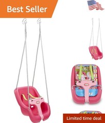 Convertible Baby & Toddler Swing – Adjustable Safety Straps in Magenta