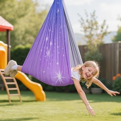 VEVOR Sensory Swing Double-Layer Fabric Sensory Hammock Holds up to 300lbs