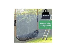 SELEWARE 2-Pack Black Non-Slip U-Shape Swing Seats with Adjustable Rope