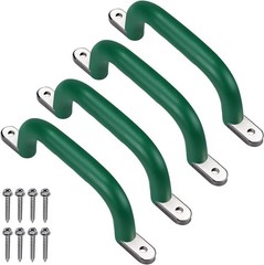 SELEWARE Set of 4 Safety Playground Handles, Metal Grab Bars with Green