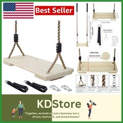 Family-Friendly Height Adjustable Wooden Swing with Accessories – Backyard Fun