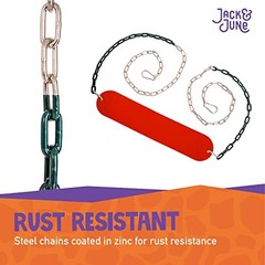 Jack & June Belt Playset Swing with 80” Chains Made for 5’ and 6’ Deck Red