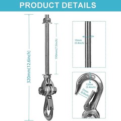 Heavy Duty Swing Hanger 180° with Stainless Steel Swing Hook 800LBS Capacity …