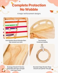 VEVOR Indoor Playground Jungle Gym 4-in-1 Wooden Indoor Playground Playset