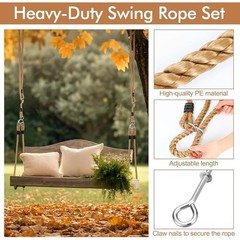 Adjustable Swing Rope Kit W/ Claws Easy Installation Safe Indoor Outdoor