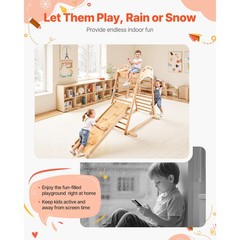 Indoor Playground Jungle Gym 4-in-1 Toddlers Climber Playset for Kids