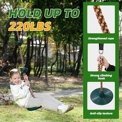 Climbing Rope Disc Swing for Kids Outdoor‌ – Heavy Duty ‌Tree Swings‌ with Non