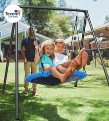 Saucer Swing with Frame for Kids Outdoor, 440Lbs Swing Set with Heavy Duty Metal