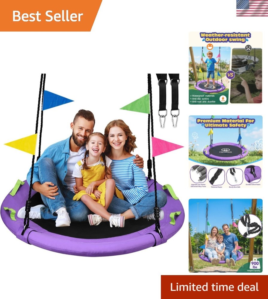 48 inch Tree Swing, Larger Saucer Flying Swing for Whole Family, 900lbs Weigh…