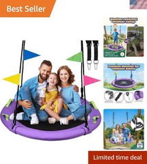 48 inch Tree Swing, Larger Saucer Flying Swing for Whole Family, 900lbs Weigh…