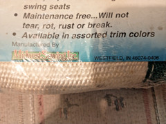 KidSeats Youth Swing Seat Green Midwest Sewing Playset Add On NOS Outdoor